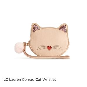 NWT Pink Cat Wristlet Lauren Conrad Purse New!